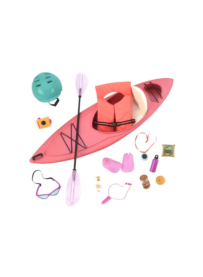 Our Generation Kayak Adventure Row Boat Playset- BD37281Z, Age 5+ Years 43.18x11.43x38.1cm - Image 1