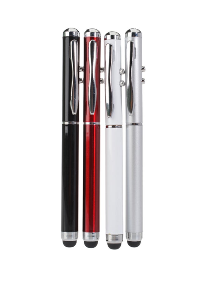 High Quality Universal Laser Pointer LED Torch Touch Screen Stylus Ball Pen For iPhone For Samsung For HTC Mobile Phone Tablets Silver 