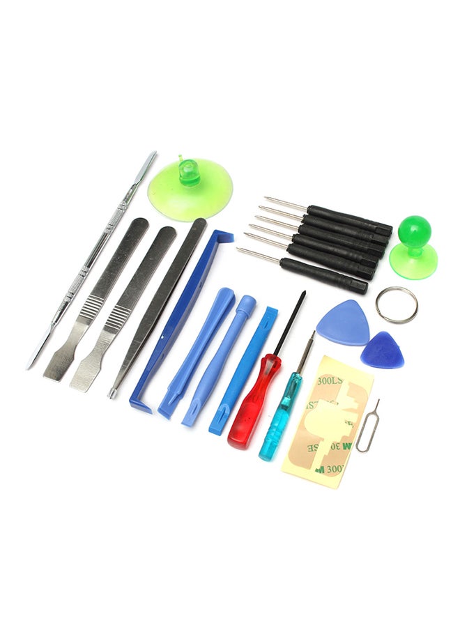 طقم أدوات إصلاح واستبدال قطع الموبايل والإكسسوارات الخاصة به لموبايل آيفون وآي بود وآي باد ونوكيا متعدد الألوان