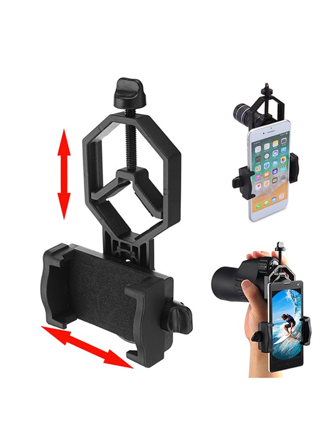 Generic - Universal Mobile Phone Holder Telescope DVR Phone Adapter Holder Binocular Mount Microscope Moncular Photographing Bracket Black - Image 1