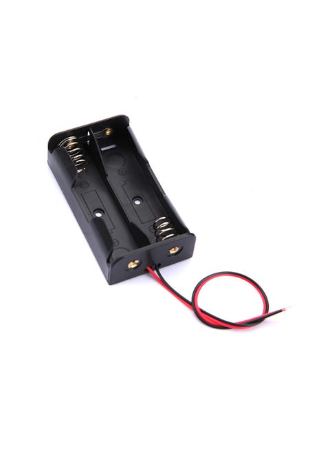 18650 Battery Storage Case For 2X18650 With Leads Black
