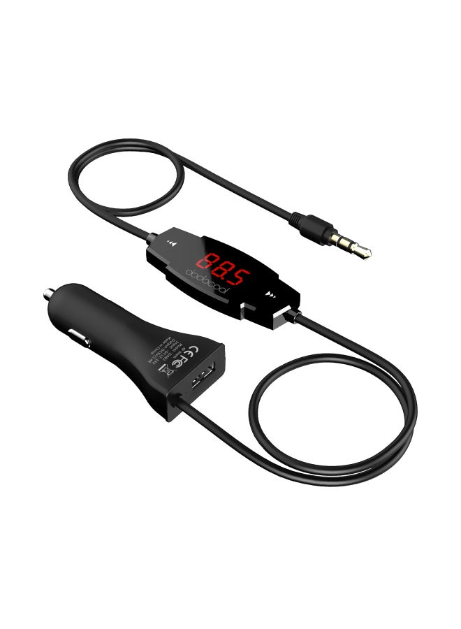 dodocool USB Car Charger With Wireless FM Transmitter Radio DA82zxc Black/Silver  - Image 1