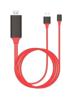 Lightning To HDMI HDTV TV AV Adapter Cable Red