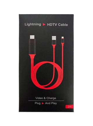 Lightning HDTV Cable For Apple iPhone 5/5s/6/6 Plus/7/7 Plus Red/Black - v1555760100/N23829346A_1