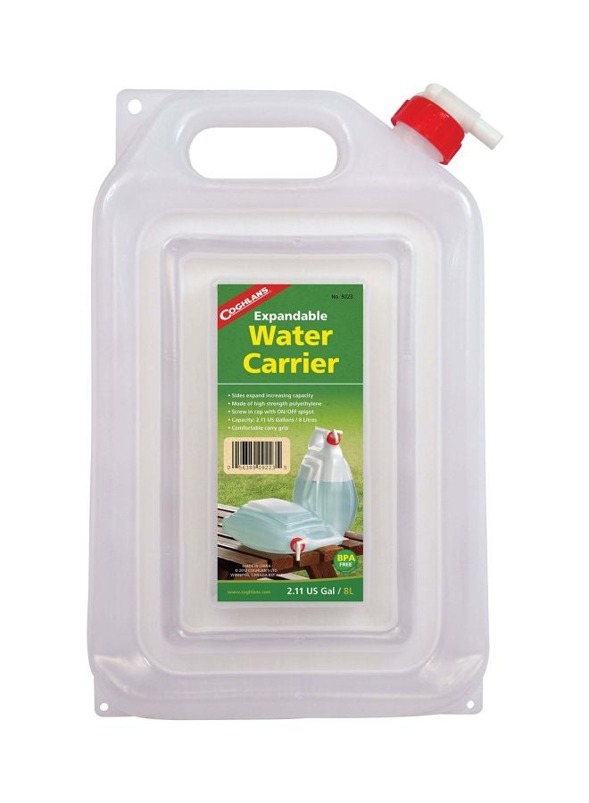 COGHLANS Expandable Water Carrier Red/White/Green 8Liters 
