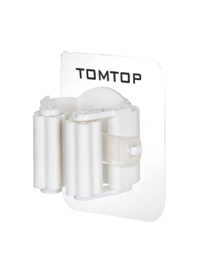 Tomtop Mop Holder Wall Hook White 8.50x4.50x6.00cm - Image 1