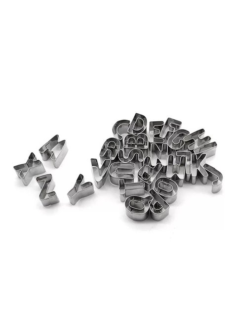 26-Piece Stainless Steel Alphabet Letters Biscuit Cutters Silver