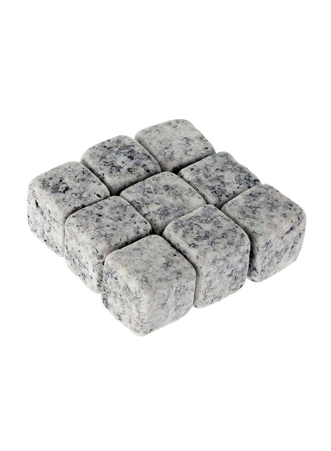 ANSELF 9-Piece Drink Cooler Granite Cubes With Pouch Set Light Gray 18mm  - Image 1