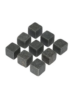 ANSELF 9-Piece Ice Drinks Cooler Granite Cubes With Pouch Grey 18mm 