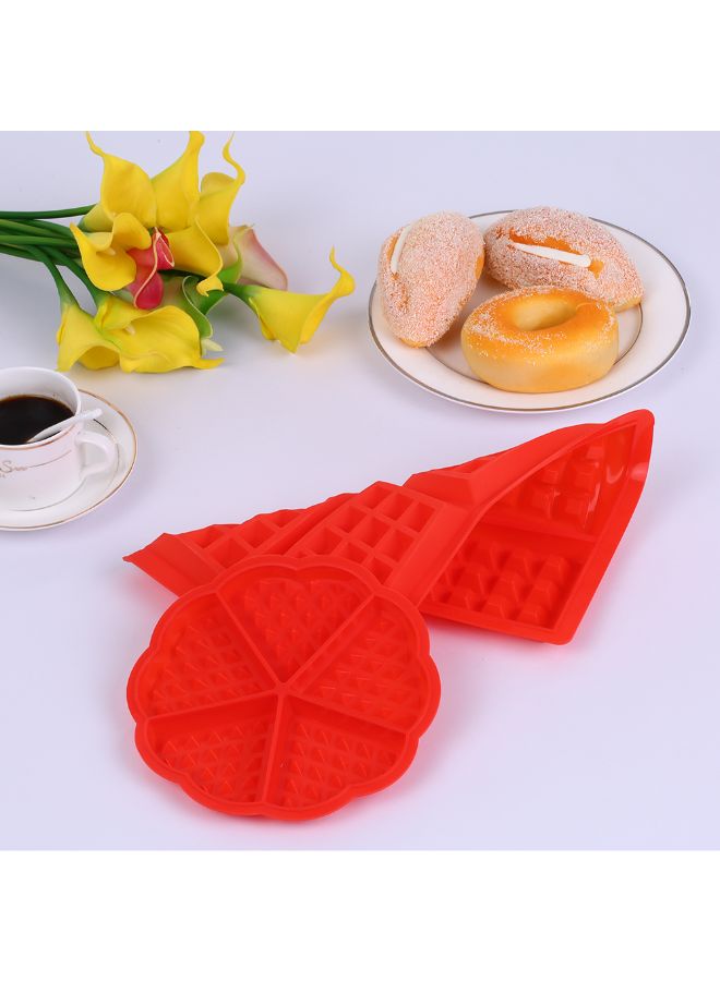 Generic - Silicone Cake Mould Round + Rectangle Red - Image 1
