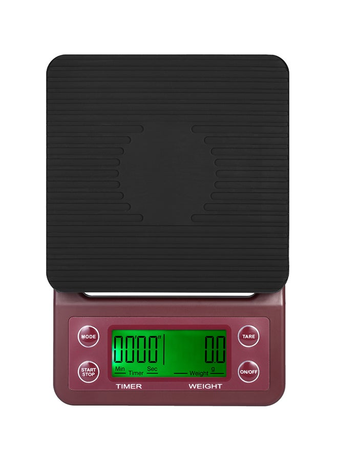 Generic - Electric LCD Display Coffee Drip Scale With Timer and Tare Function Burgundy - Image 1