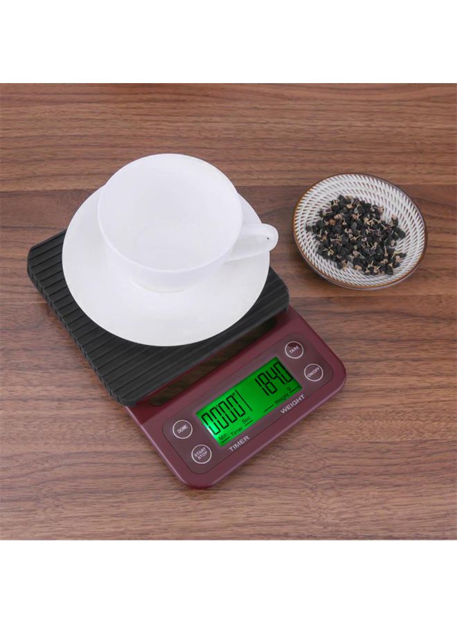 Generic - Electric LCD Display Coffee Drip Scale With Timer and Tare Function Burgundy - Image 1