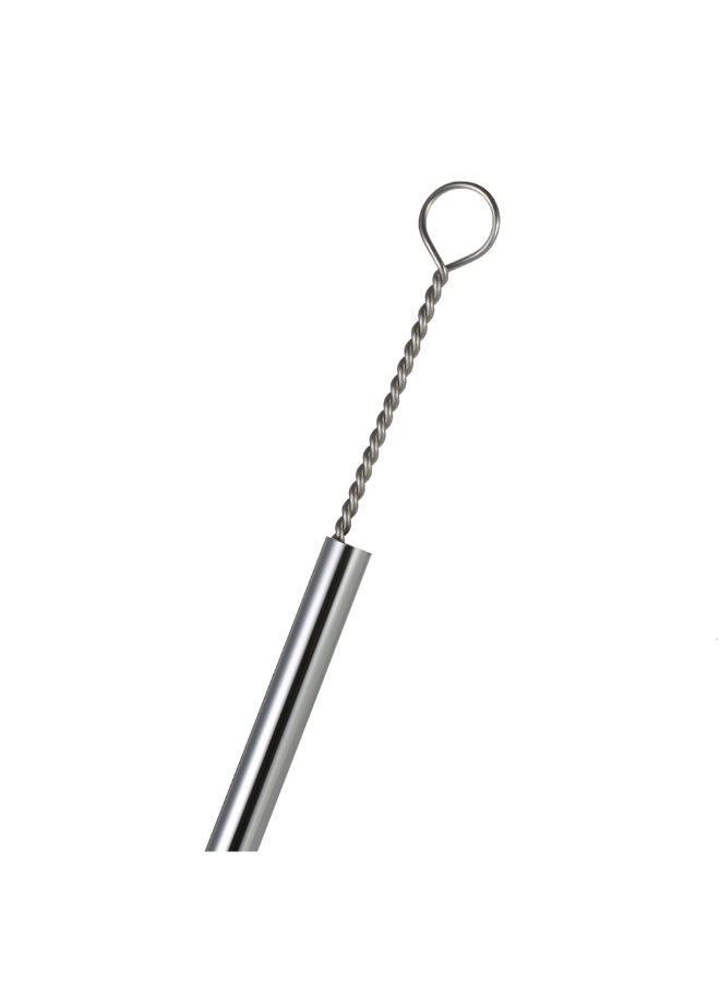 Generic - 10.5 Inch Stainless Steel Straws Reusable Metal Straws 2 Bent 2 Straight Straws with a Cleaning Brush Silver 10.5inch - Image 1