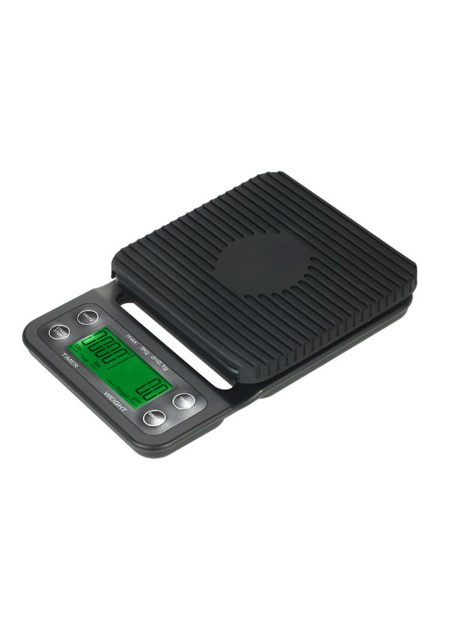 Electric LCD Display Coffee Drip Scale With Timer and Tare Function Black 3kg