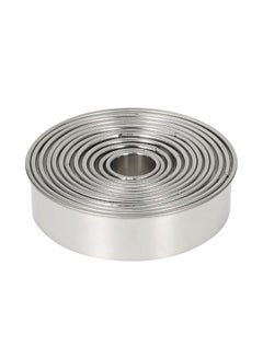 Generic 12-Piece Stainless Steel Circle Cookie Cutter with Storage Box Silver  - Image 3