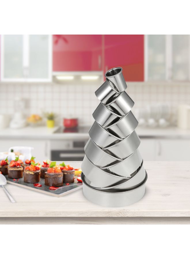 Generic - 12-Piece Stainless Steel Circle Cookie Cutter with Storage Box Silver - Image 1