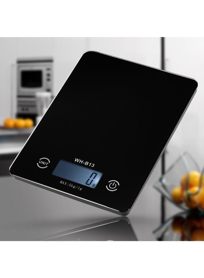 ميزان طعام بإضاءة خلفية وشاشة LCD تعمل باللمس مع خاصية ضبط الوزن الفارغ أسود - Image 3