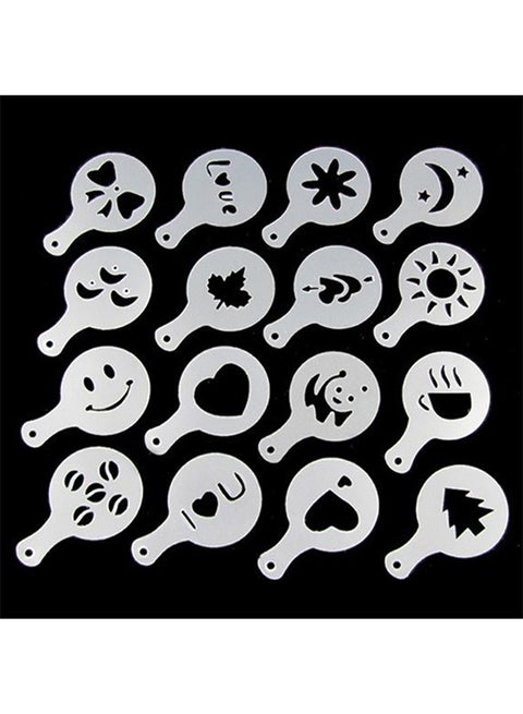 16-Piece Printing Mold Stencil White