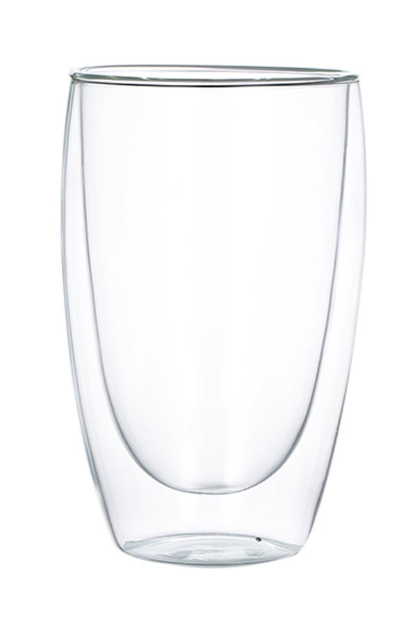Double Wall Glass Cup White - Image 1