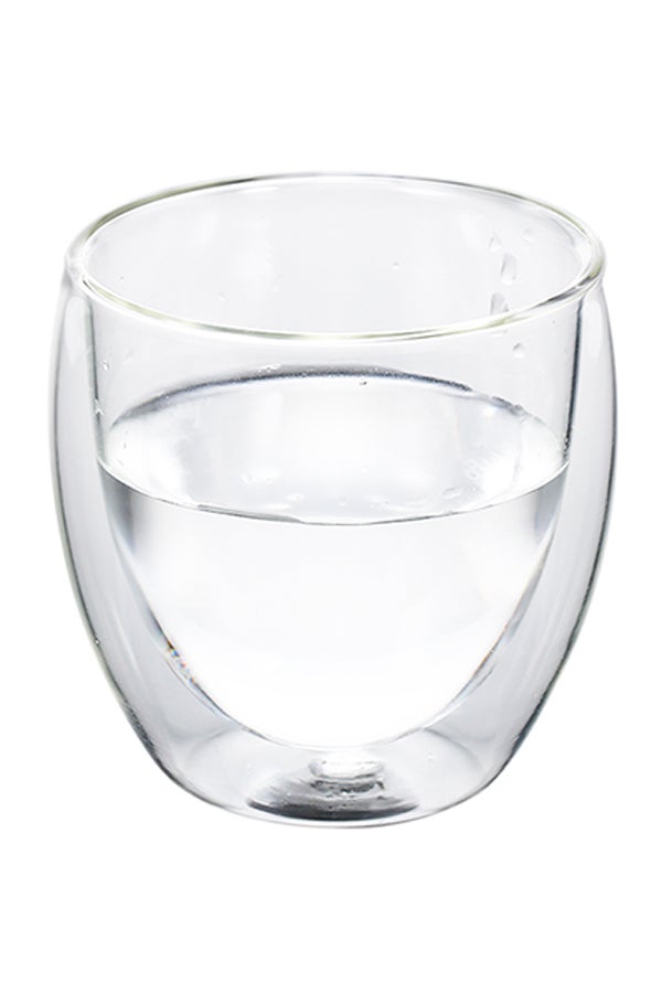 Double Wall Glass Cup White - Image 1