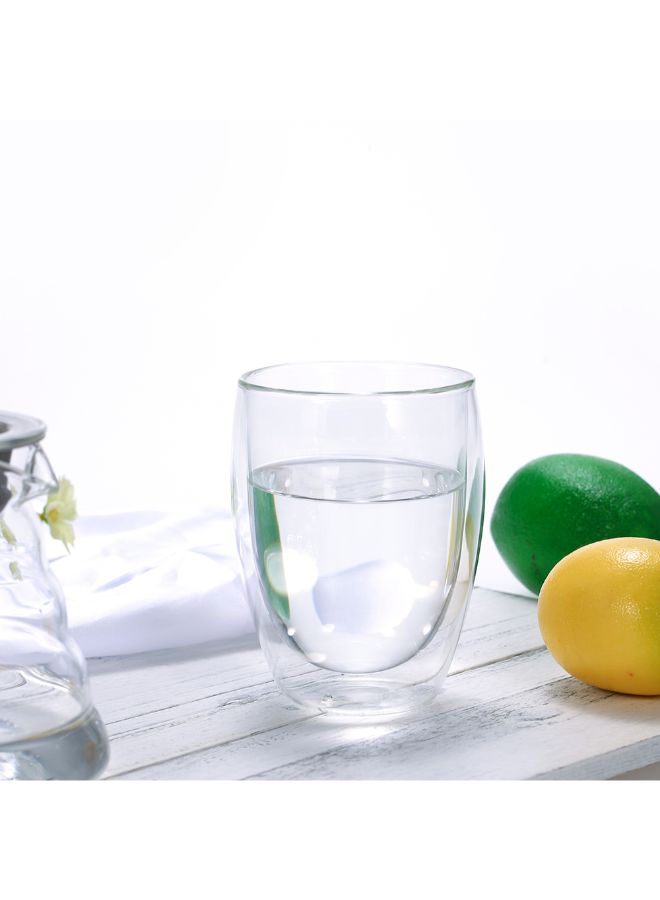 Double Wall Glass Cup White - Image 3