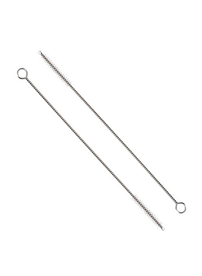 Tube And Straw Bottle Cleaning Brush Silver 8.3x0.2x0.2inch - Image 2