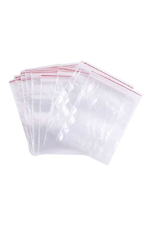 100-Piece Resealable Cellophane Bag Clear 13x19cm 