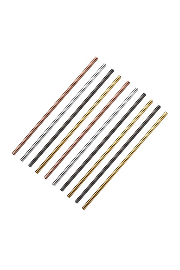 Generic Stainless Steel Straw With Brush Multicolour  - Image 1