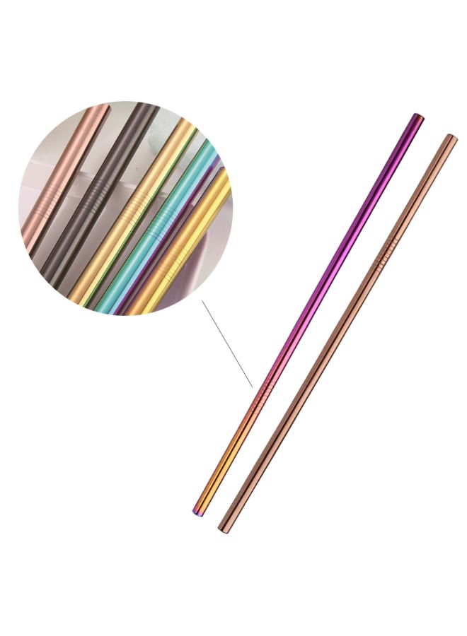 Generic Stainless Steel Straw With Brush Multicolour  - Image 2