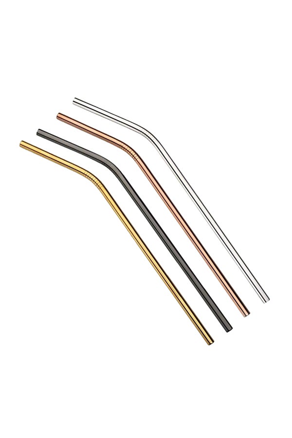 Generic Stainless Steel Straw With Brush Multicolour  - Image 1