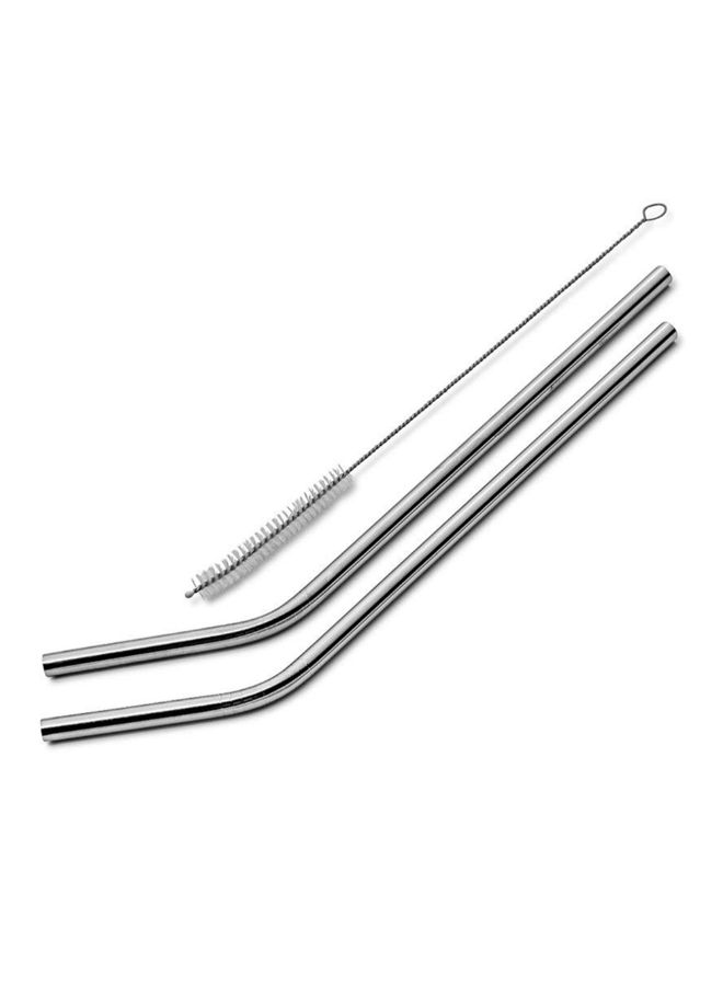 ماصات مع فرشاة تنظيف من قطعتين فضي - Image 2