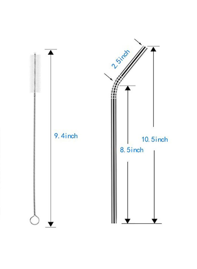 ماصات مع فرشاة تنظيف من قطعتين فضي - Image 3