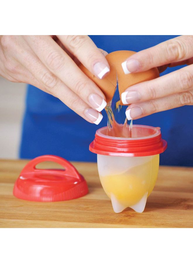 6-Piece Non-stick Egg Cooker Red  - Image 3