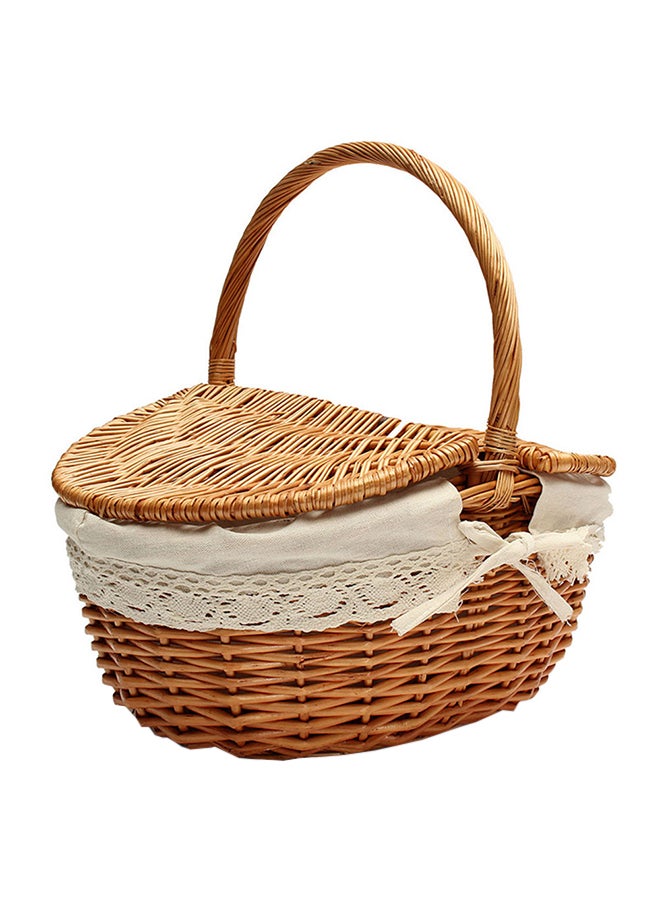 RonadFul - Wicker Basket With Lid Brown - Image 1
