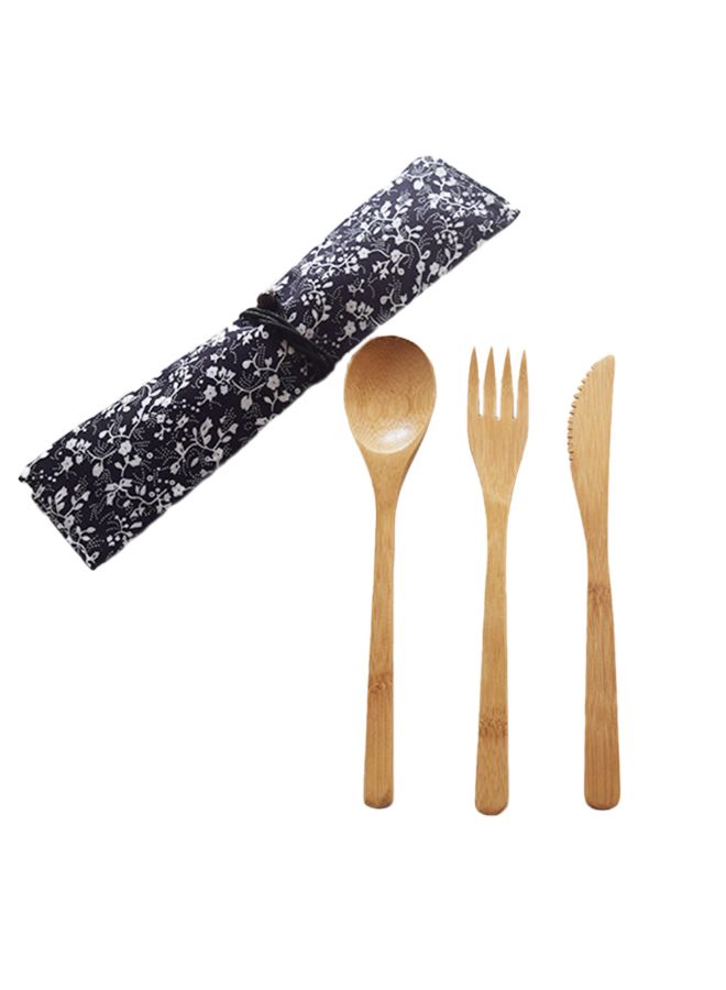 روندفل طقم مكون من شوكة وسكينة وملعقة بني - Image 2