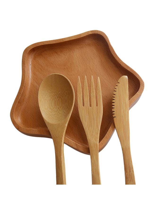 روندفل طقم مكون من شوكة وسكينة وملعقة بني - Image 3