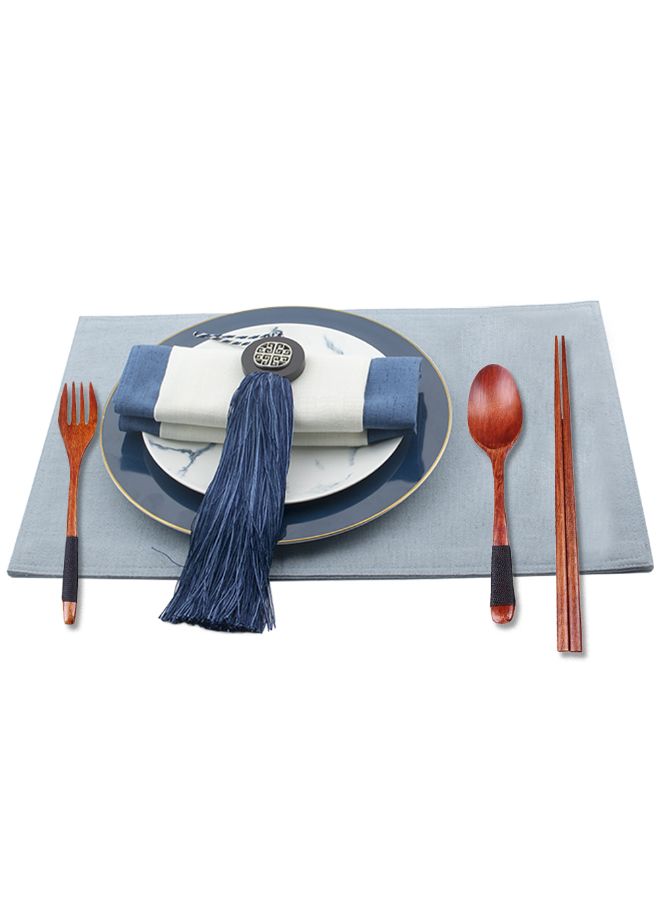 روندفل طقم أدوات مائدة خشبية محمولة أسود - Image 2