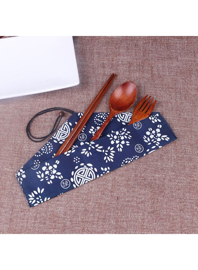 روندفل طقم أدوات مائدة خشبية محمولة أسود - Image 3