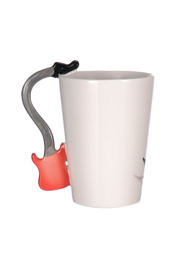 روندفل كوب قهوة من السيراميك بشكل الغيتار أبيض/أحمر - Image 2