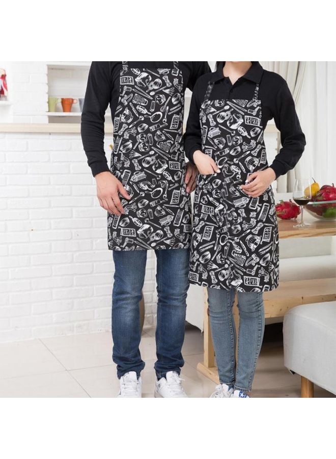 روندفل مريلة مطبخ بارتفاع نصفي قابل للتعديل بتصميم مخطط ومزودة بجيبين للشيف والنادل، مناسبة لمطابخ المطاعم والفنادق متعدد الألوان - Image 2