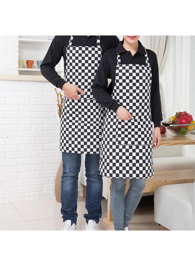 روندفل مريلة مطبخ بارتفاع نصفي قابل للتعديل بتصميم مخطط ومزودة بجيبين للشيف والنادل، مناسبة لمطابخ المطاعم والفنادق متعدد الألوان - Image 1