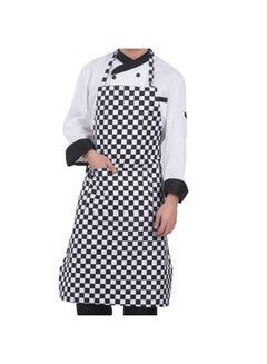 روندفل مريلة مطبخ بارتفاع نصفي قابل للتعديل بتصميم مخطط ومزودة بجيبين للشيف والنادل، مناسبة لمطابخ المطاعم والفنادق متعدد الألوان  - Image 2