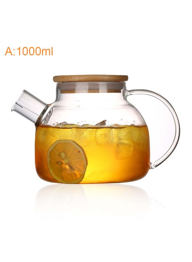 روندفل غلاية شاي من زجاج البوروسيليكات ثنائية الاستخدام ومقاومة للحرارة والبرودة مع غطاء من خشب الخيزران متعدد الألوان - Image 2