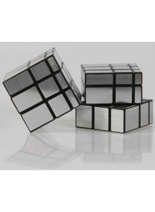 جو باي مكعب روبيك سحري غير منتظم بتصميم عاكس 3×3، قياس 5.7 سم × 5.7 سم - فضي - M180 - Image 3