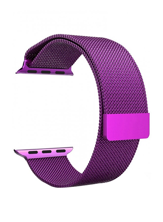 MARGOUN - Milanese Stainless Steel Mesh Band For Apple Watch 45mm/44mm/42mm Purple - Image 1