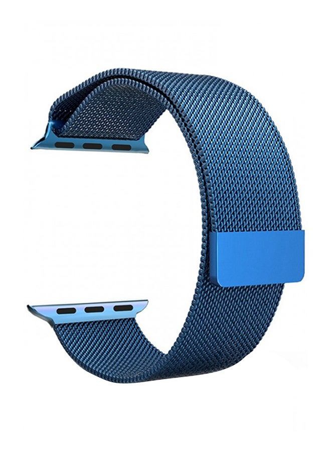 MARGOUN - Milanese Stainless Steel Mesh Band For Apple Watch 45mm/44mm/42mm Blue - Image 1