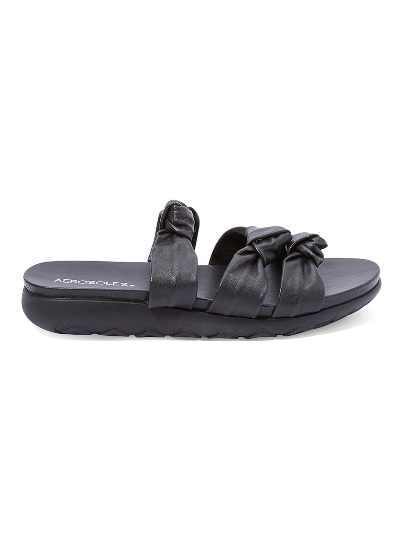 AEROSOLES Knotted Slides Sandals Black  - Image 1