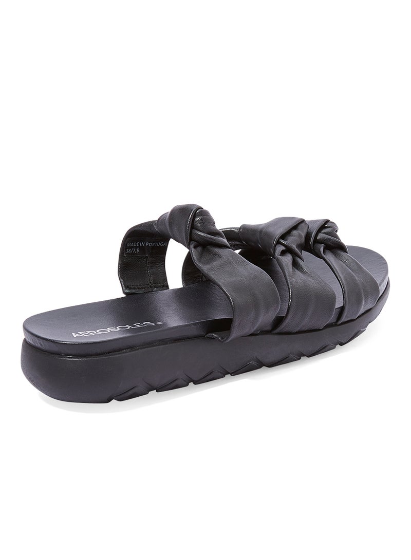 AEROSOLES Knotted Slides Sandals Black  - Image 2