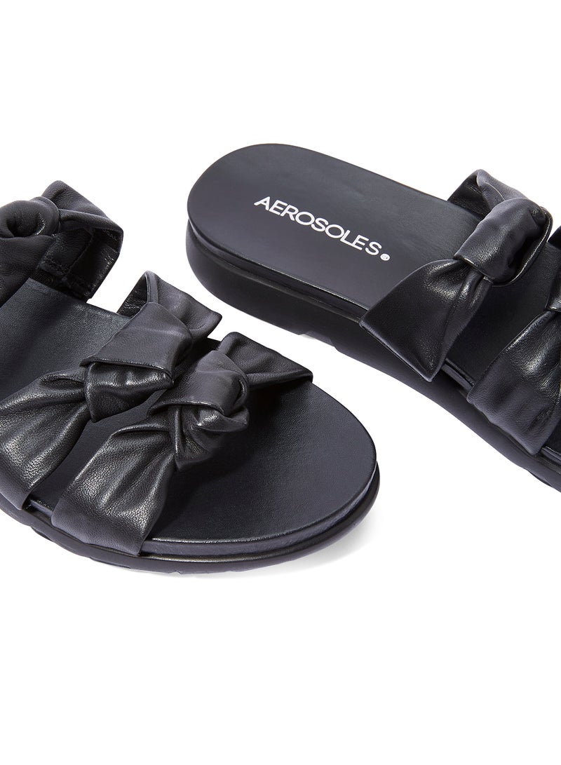 AEROSOLES Knotted Slides Sandals Black  - Image 4