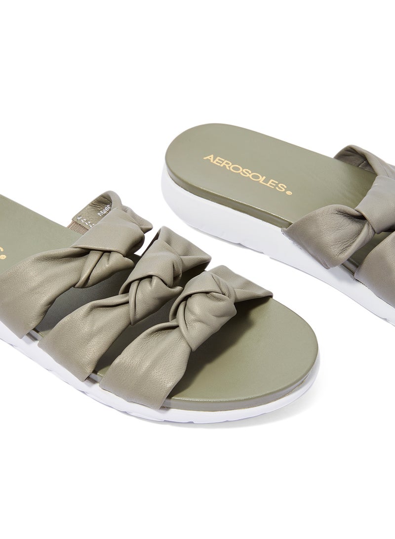 AEROSOLES - Knotted Slides Sandals Grey - Image 1